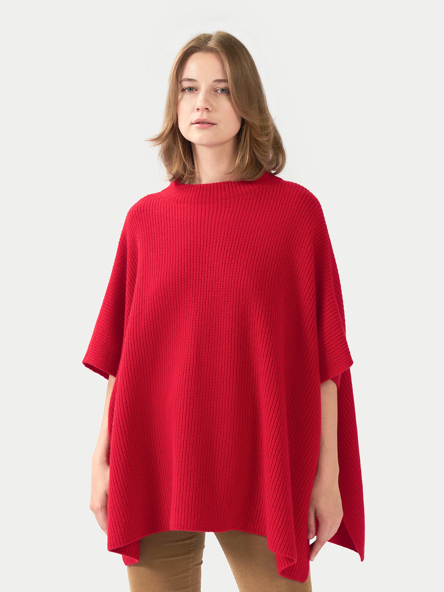 Rib-Knit Cashmere Poncho