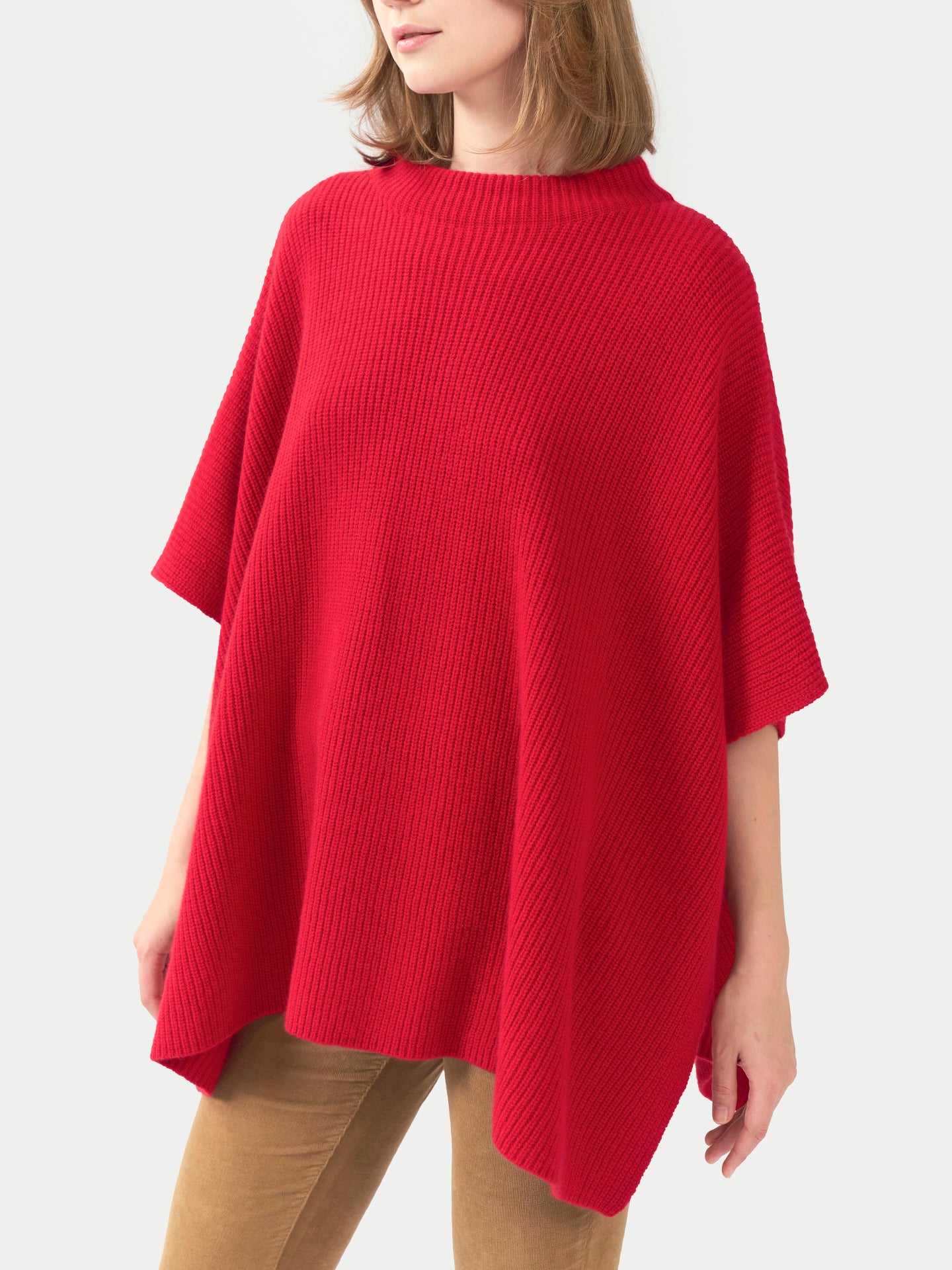 Rib-Knit Cashmere Poncho