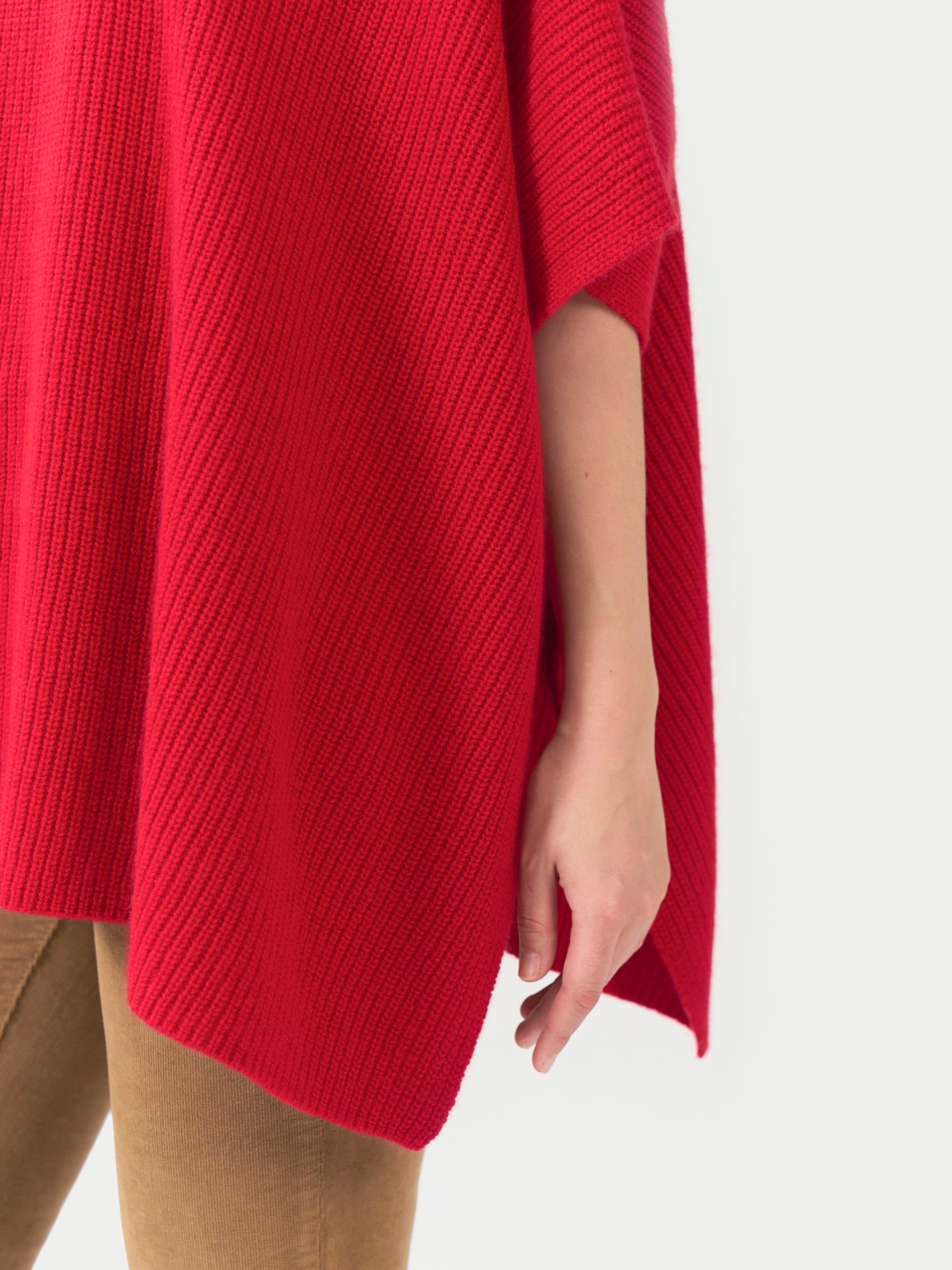 Rib-Knit Cashmere Poncho