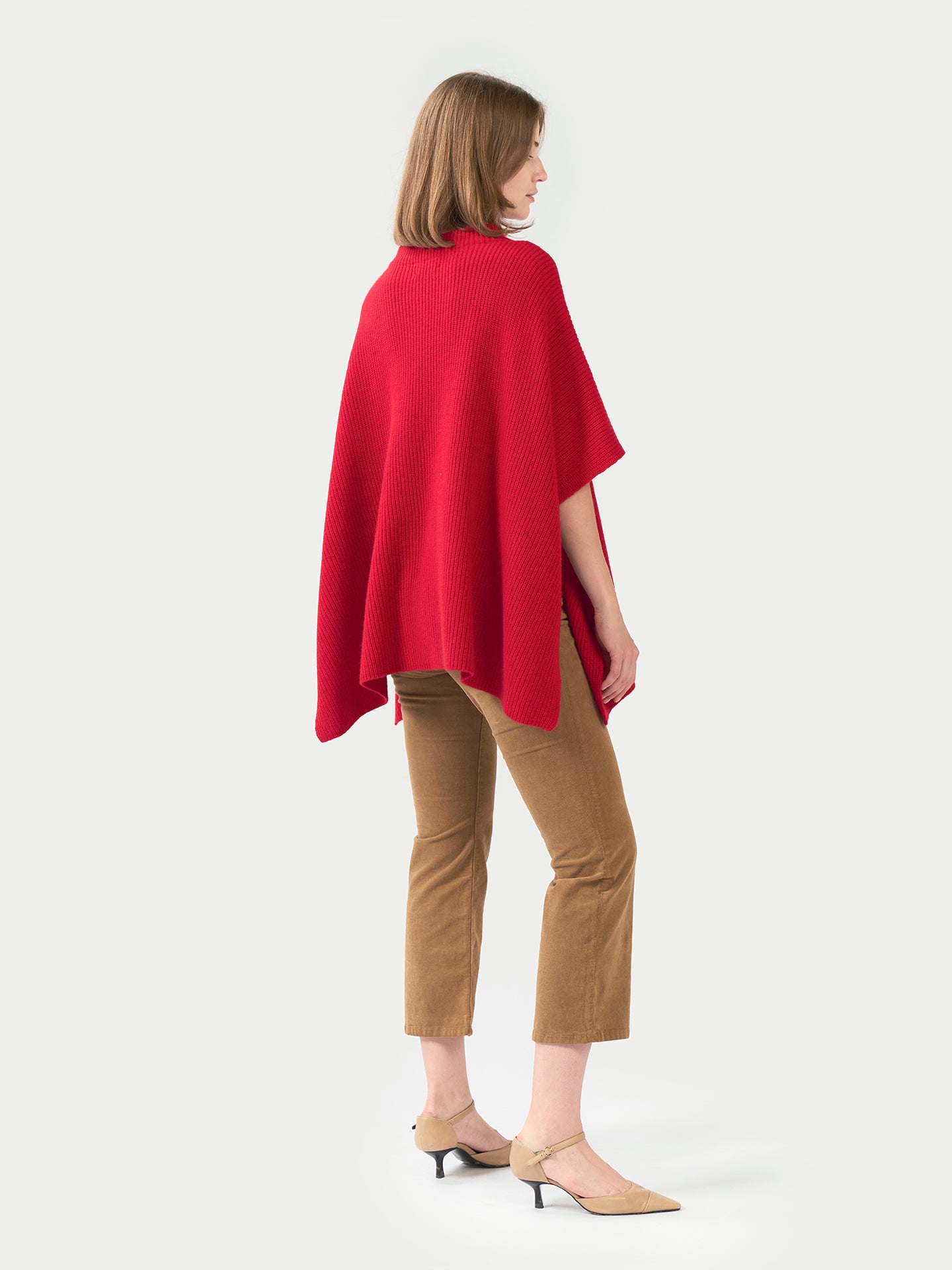 Rib-Knit Cashmere Poncho