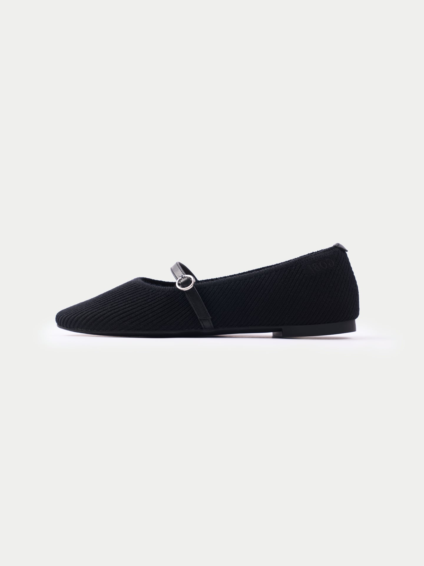 Women's Mercerized Wool Cashmere Knitted Ballet Flats Black - Gobi Cashmere