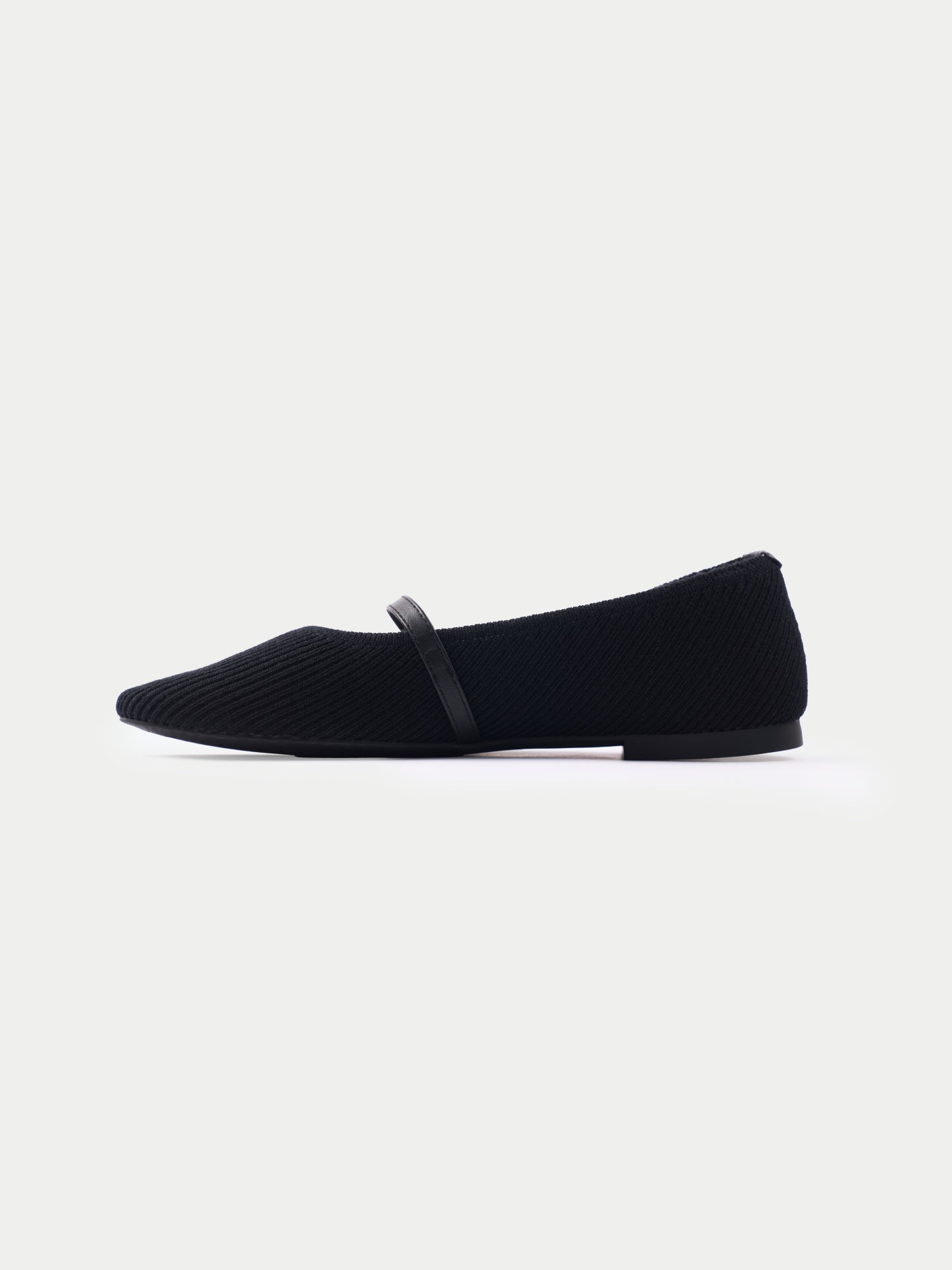 Women's Mercerized Wool Cashmere Knitted Ballet Flats Black - Gobi Cashmere