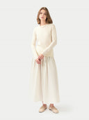 Women's Cashmere Essential Crew Neck White - Gobi Cashmere #color_coconut-milk