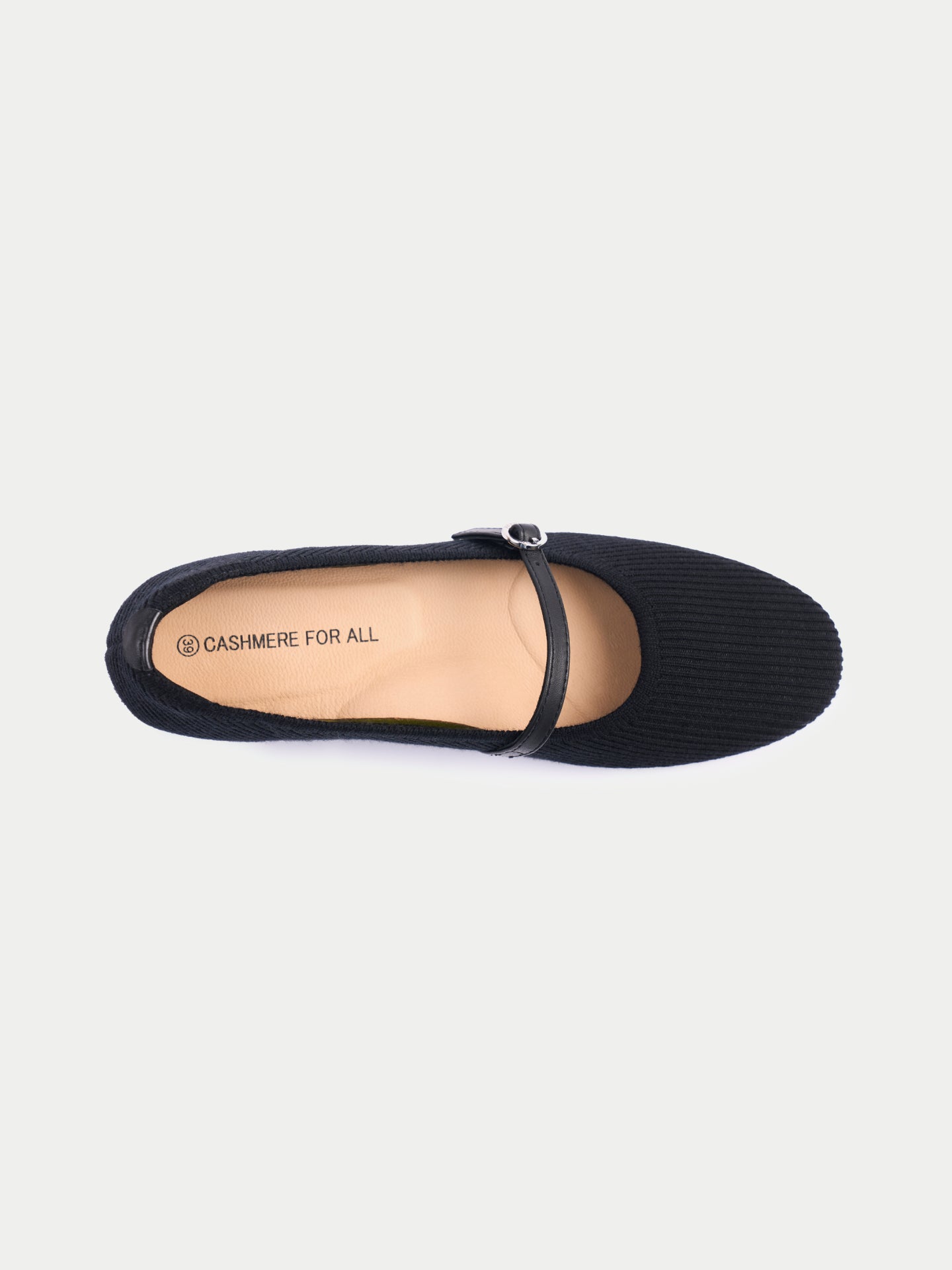 Women's Mercerized Wool Cashmere Knitted Ballet Flats Black - Gobi Cashmere