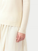 Women's Cashmere Essential Crew Neck White - Gobi Cashmere #color_coconut-milk