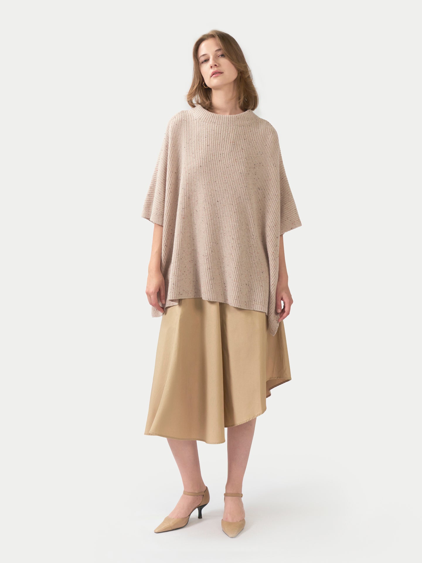 Rib-Knit Cashmere Poncho