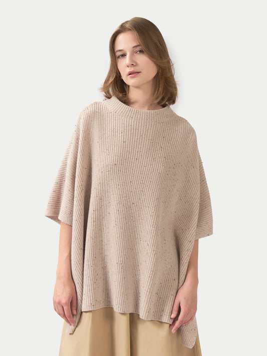 Rib-Knit Cashmere Poncho