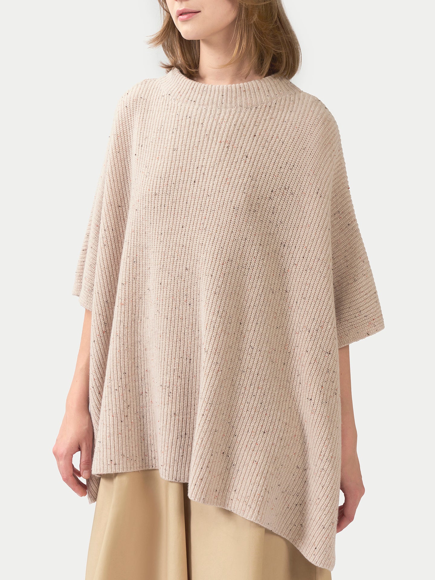 Rib-Knit Cashmere Poncho