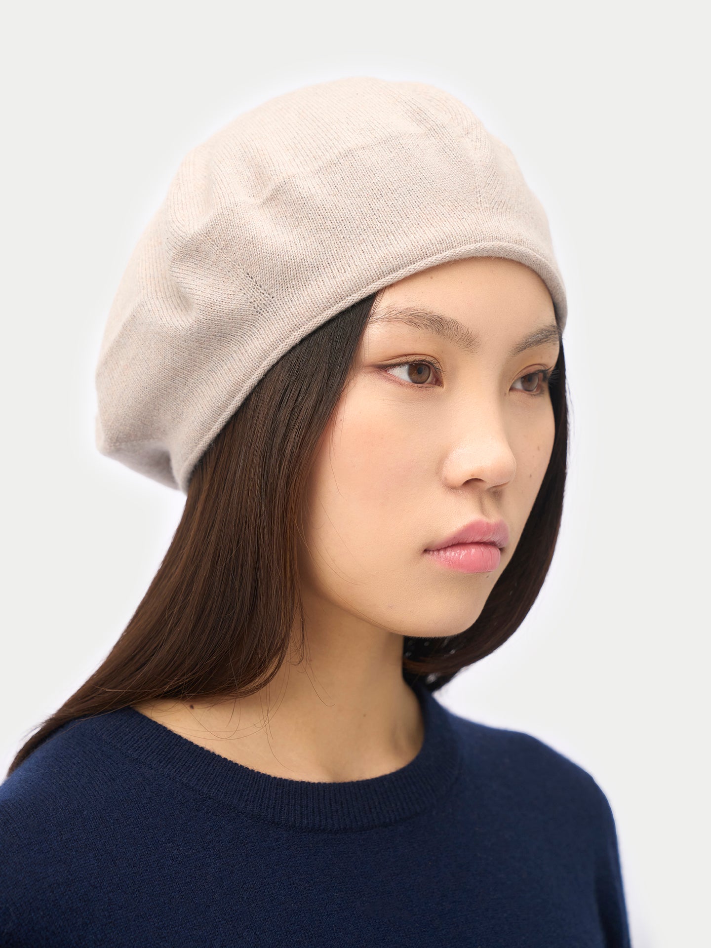 Cashmere Jersey Knit Beret