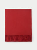 Red scarf with fringes on a white background #color_red-clay