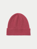 Maroon knit beanie on a light gray background #color_madder-brown