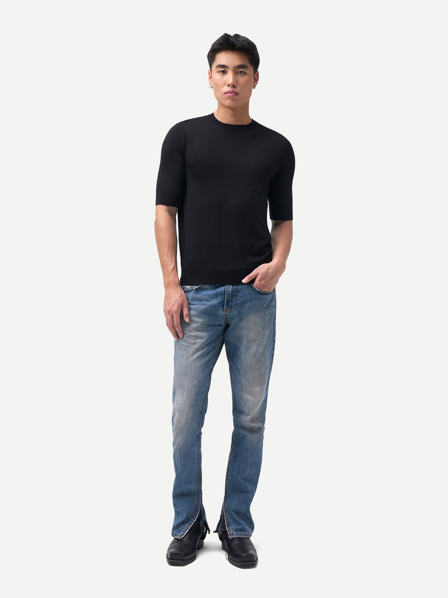 Silk Cashmere Crew Neck T-Shirt