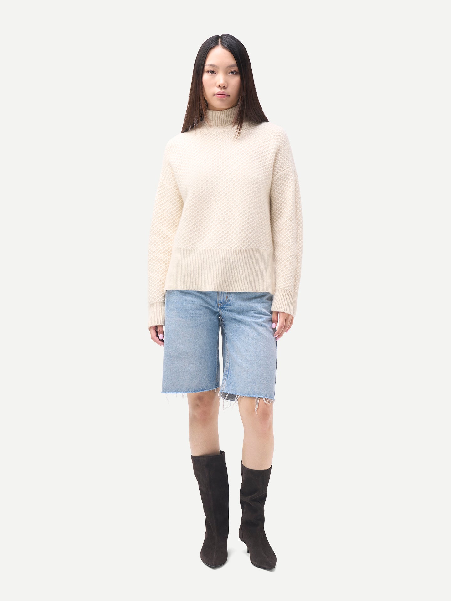 High-Neck Knitted Sweater
