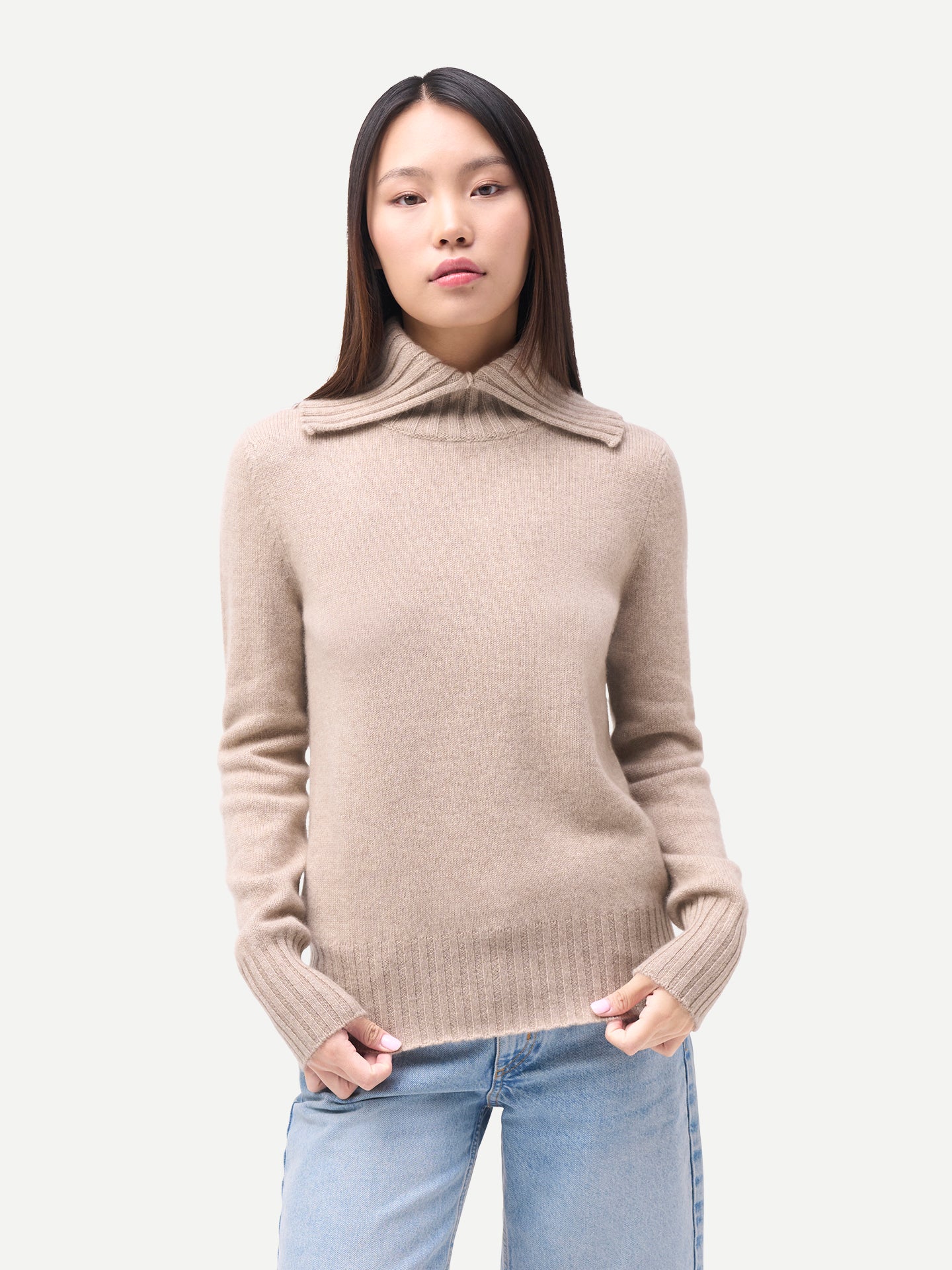 Slit T-Neck Sweater