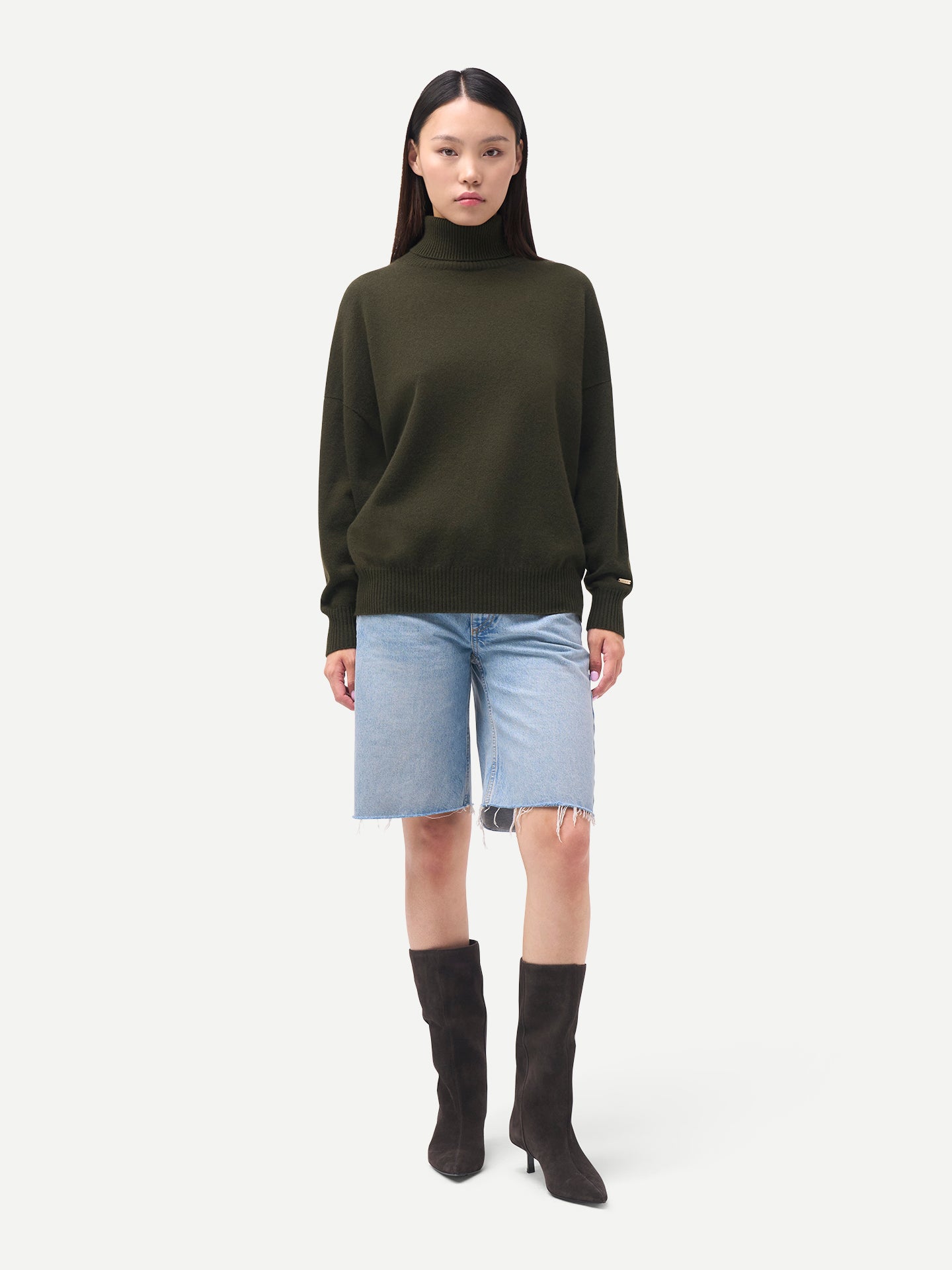 Women T-Neck Cashmere Sweater