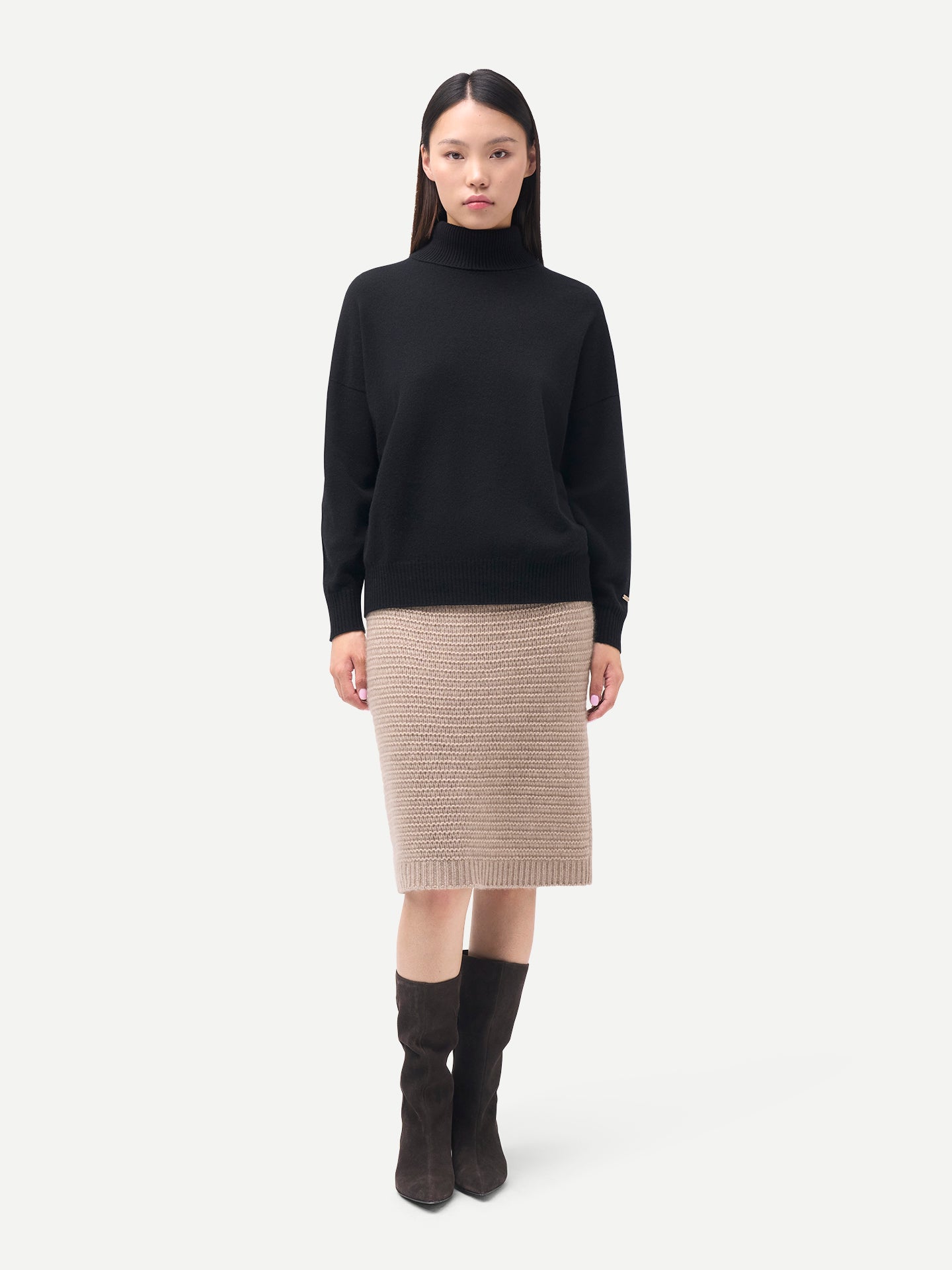 Women T-Neck Cashmere Sweater