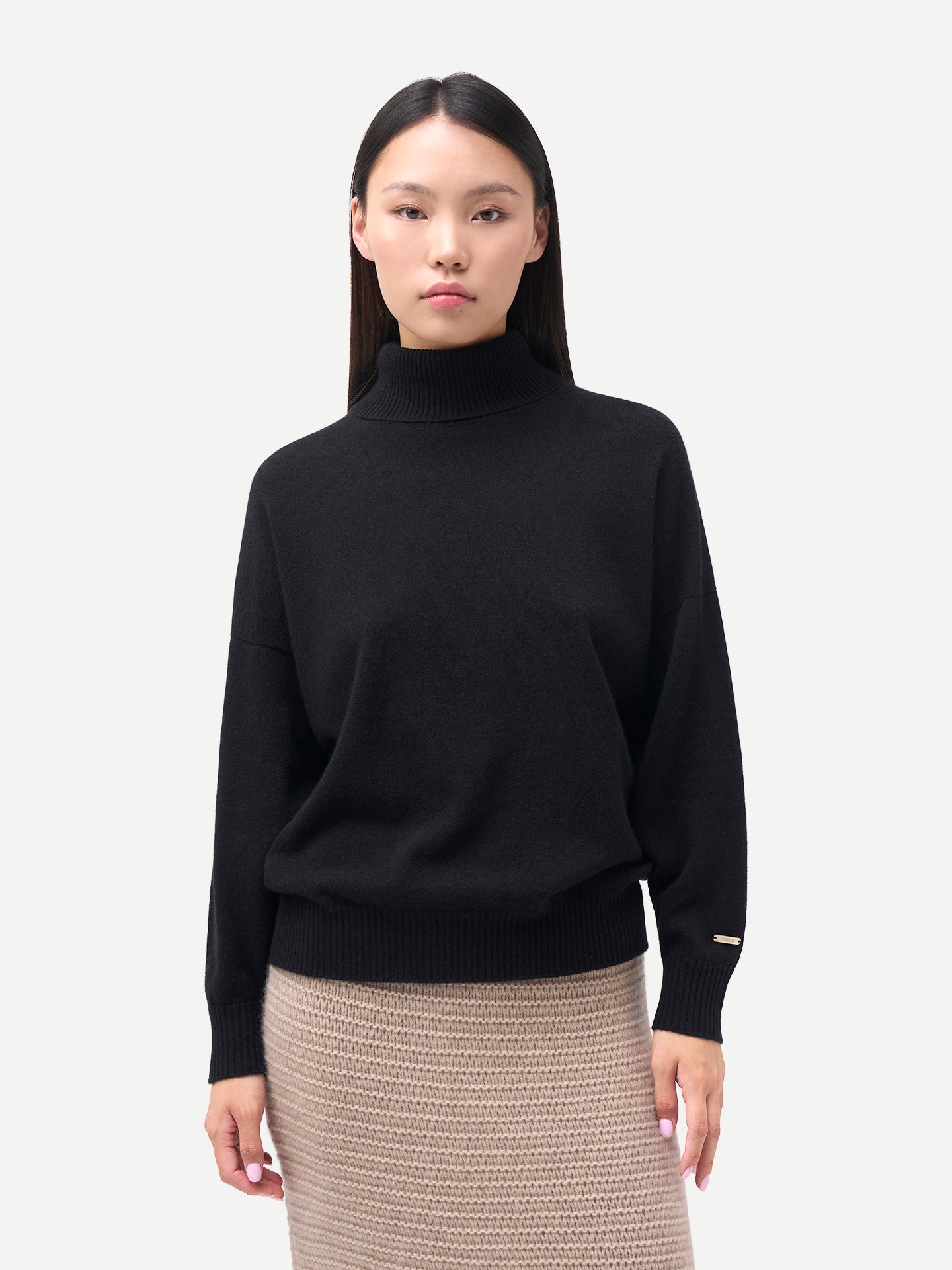 Women T-Neck Cashmere Sweater