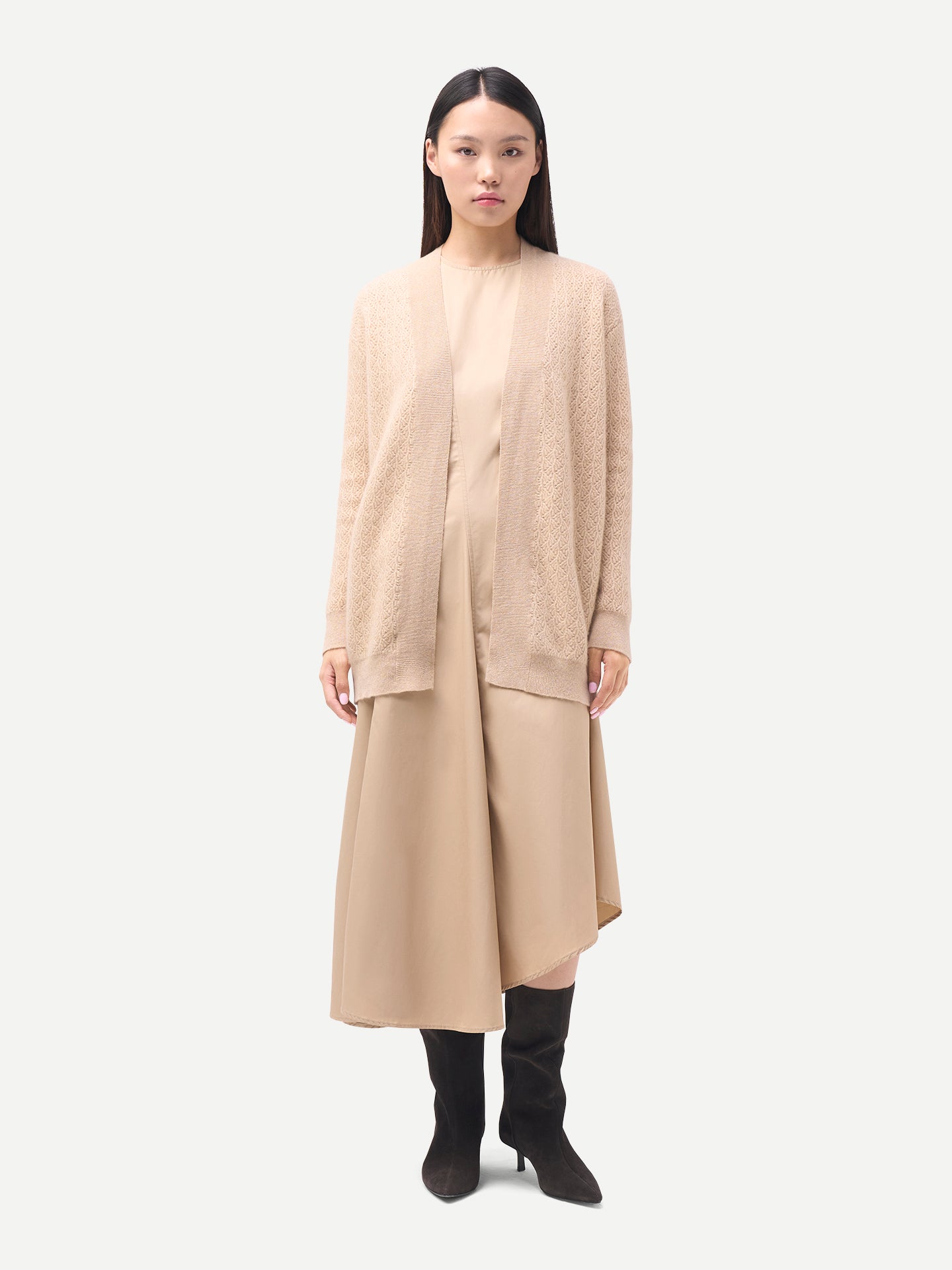 Ajour Knit Open front Cardigan