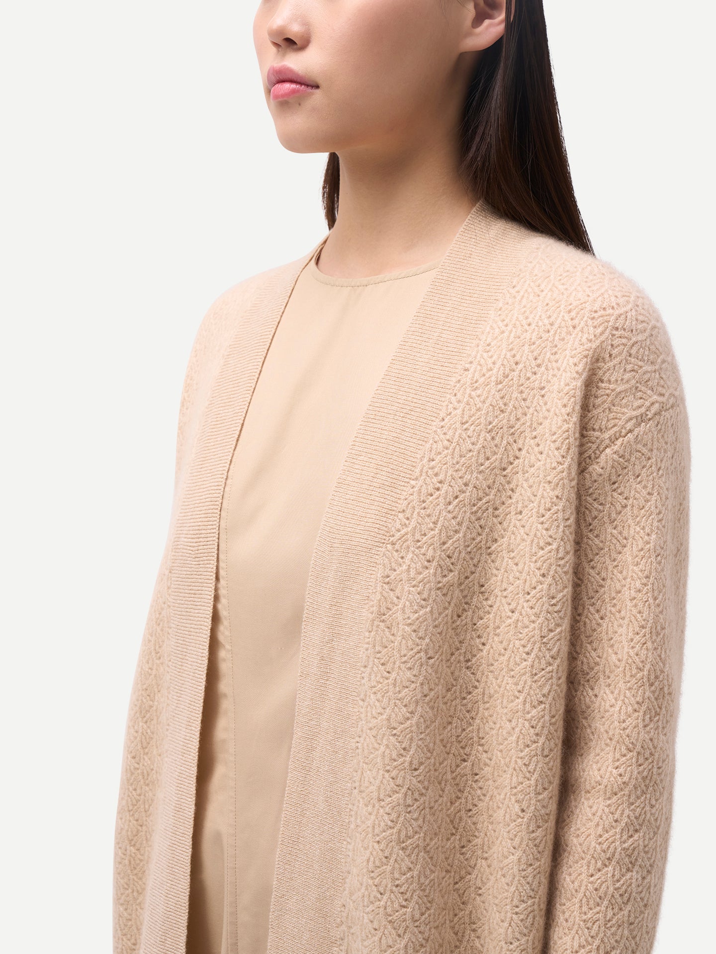 Ajour Knit Open front Cardigan