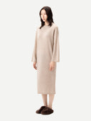 side view of a beige long-sleeve dress on a white background #color_warm-grey