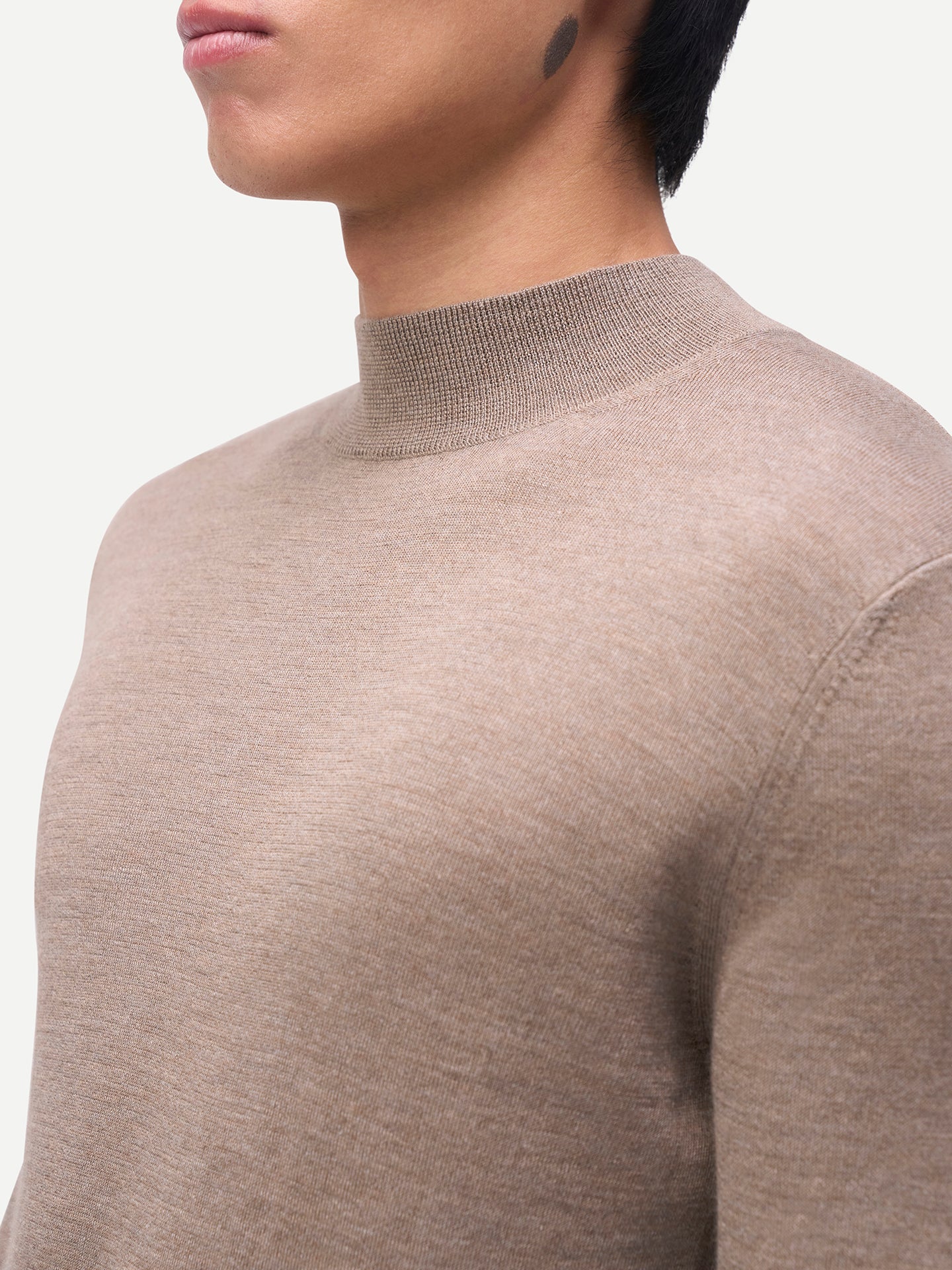 Men Cashmere Silk High Neck Sweater