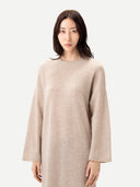 Organic Color Cashmere Long Sweater Dress Warm Grey - Gobi Cashmere #color_warm-grey