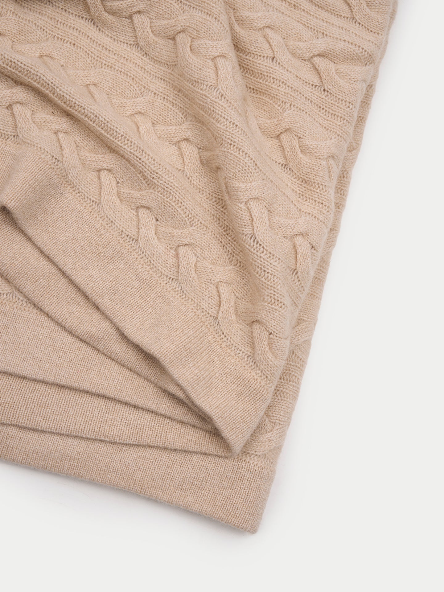 Organic Color Cable Knit Blanket