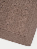 Taupe Knitted Pillow Cover - Gobi Cashmere #color_taupe