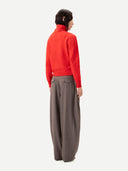  back view of Dual-Collar Cashmere Sweater  color Fiery Red - Gobi Cashmere #color_fiery-red