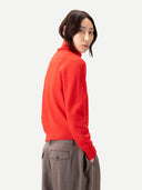 Dual-Collar Cashmere Sweater Fiery Red - Gobi Cashmere #color_fiery-red