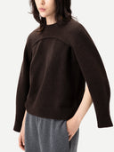 Women's Cashmere Crewneck Twin Set Mole | GOBI Cashmere #color_mole