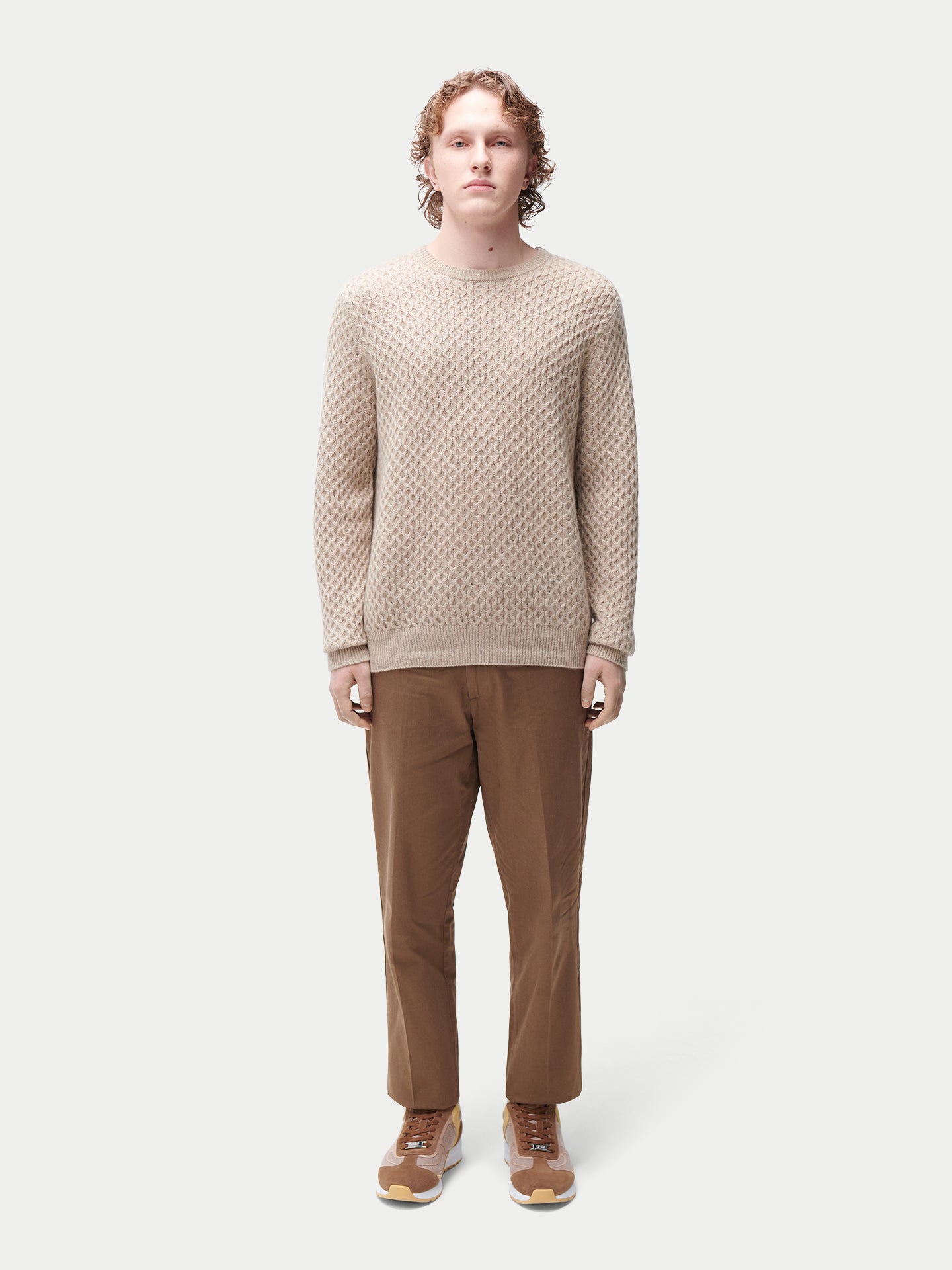 Organic Color Cable Knit Cashmere Sweater