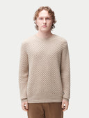Organic Color Cable Knit Cashmere Sweater Warm Grey - Gobi Cashmere #color_warm-grey