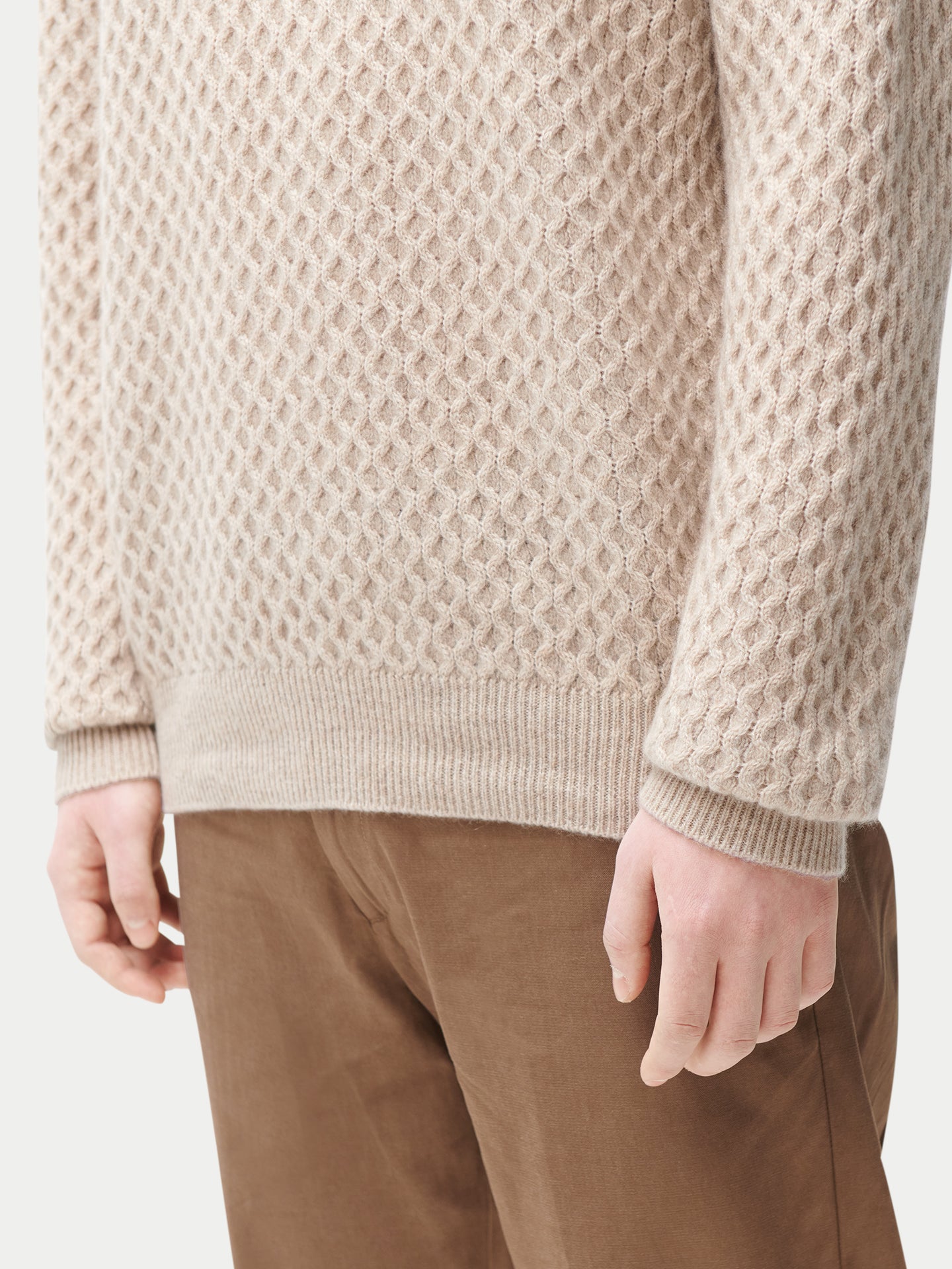 Organic Color Cable Knit Cashmere Sweater