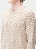 Organic Color Cable Knit Cashmere Sweater Warm Grey - Gobi Cashmere #color_warm-grey