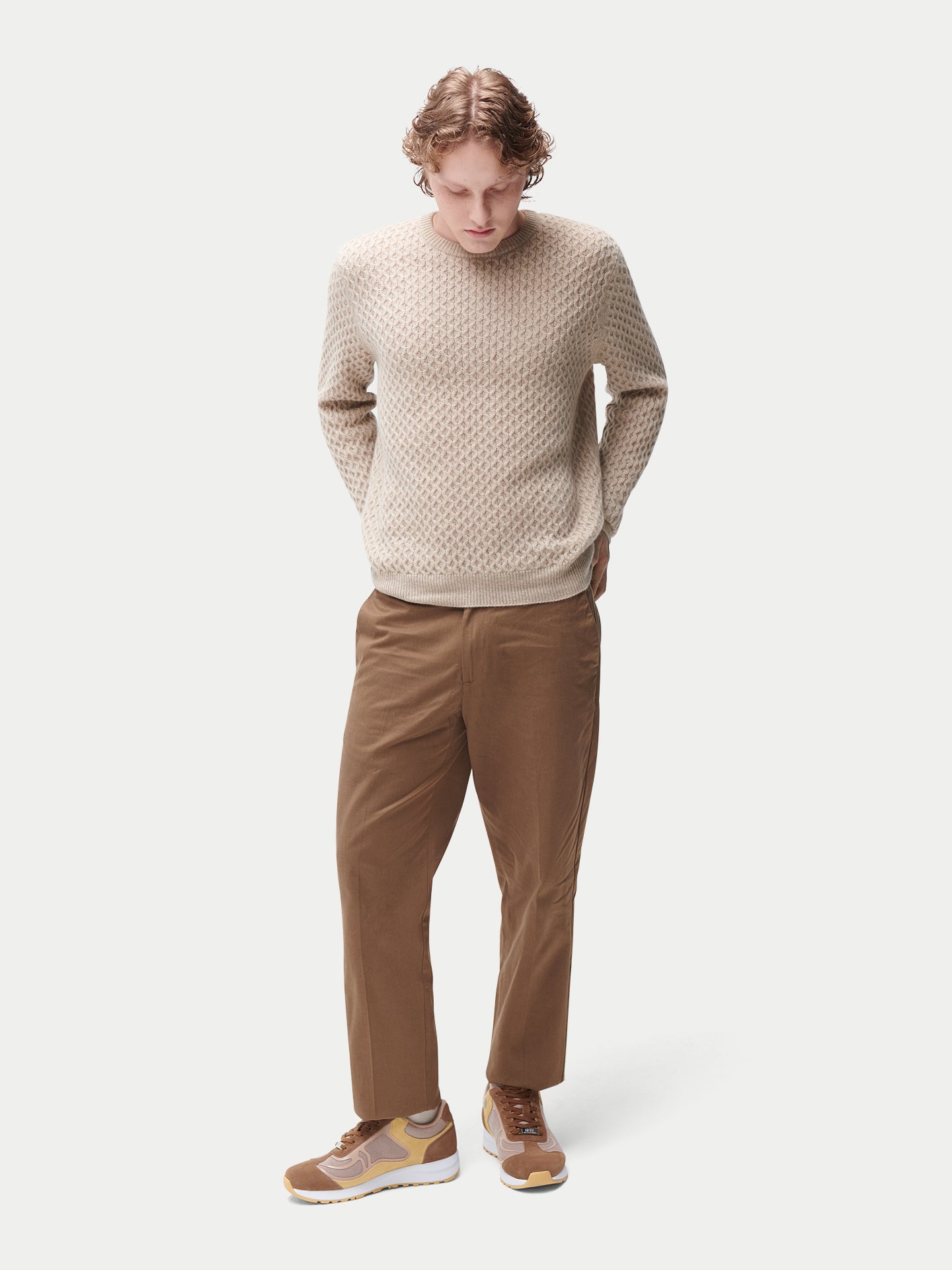 Organic Color Cable Knit Cashmere Sweater