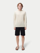 Organic Color Rolled Neck Cashmere Sweater Off White - Gobi Cashmere #color_off-white