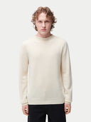 Organic Color Rolled Neck Cashmere Sweater Off White - Gobi Cashmere #color_off-white