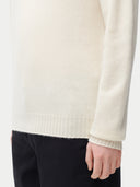 Organic Color Rolled Neck Cashmere Sweater Off White - Gobi Cashmere #color_off-white