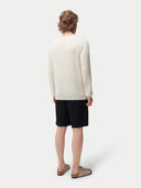 Organic Color Rolled Neck Cashmere Sweater Off White - Gobi Cashmere #color_off-white