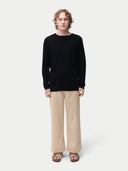 Textured-Knit Silk Cashmere Sweater Blue Graphite - Gobi Cashmere #color_blue-graphite