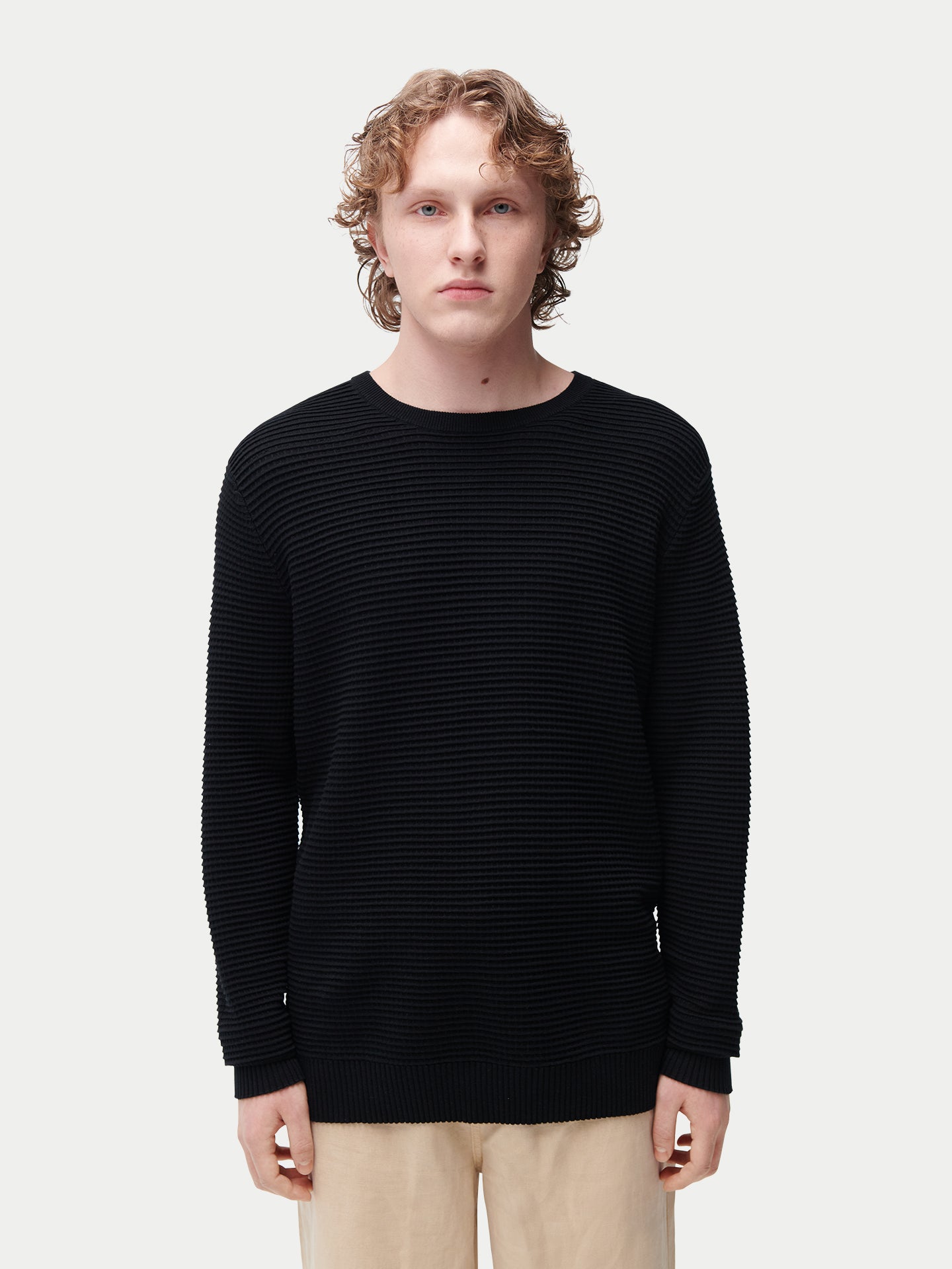 Textured-Knit Silk Cashmere Sweater