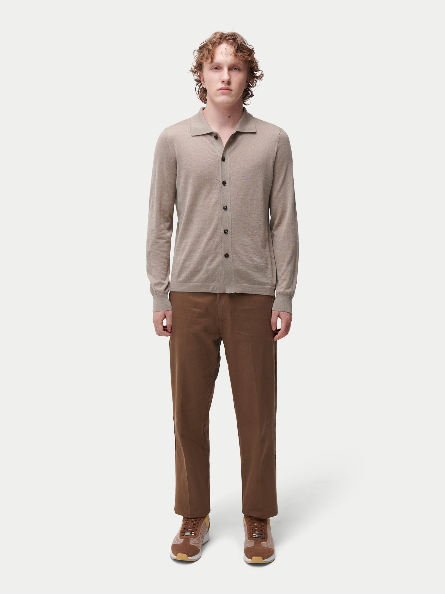 Cashmere Silk Polo-Neck Cardigan