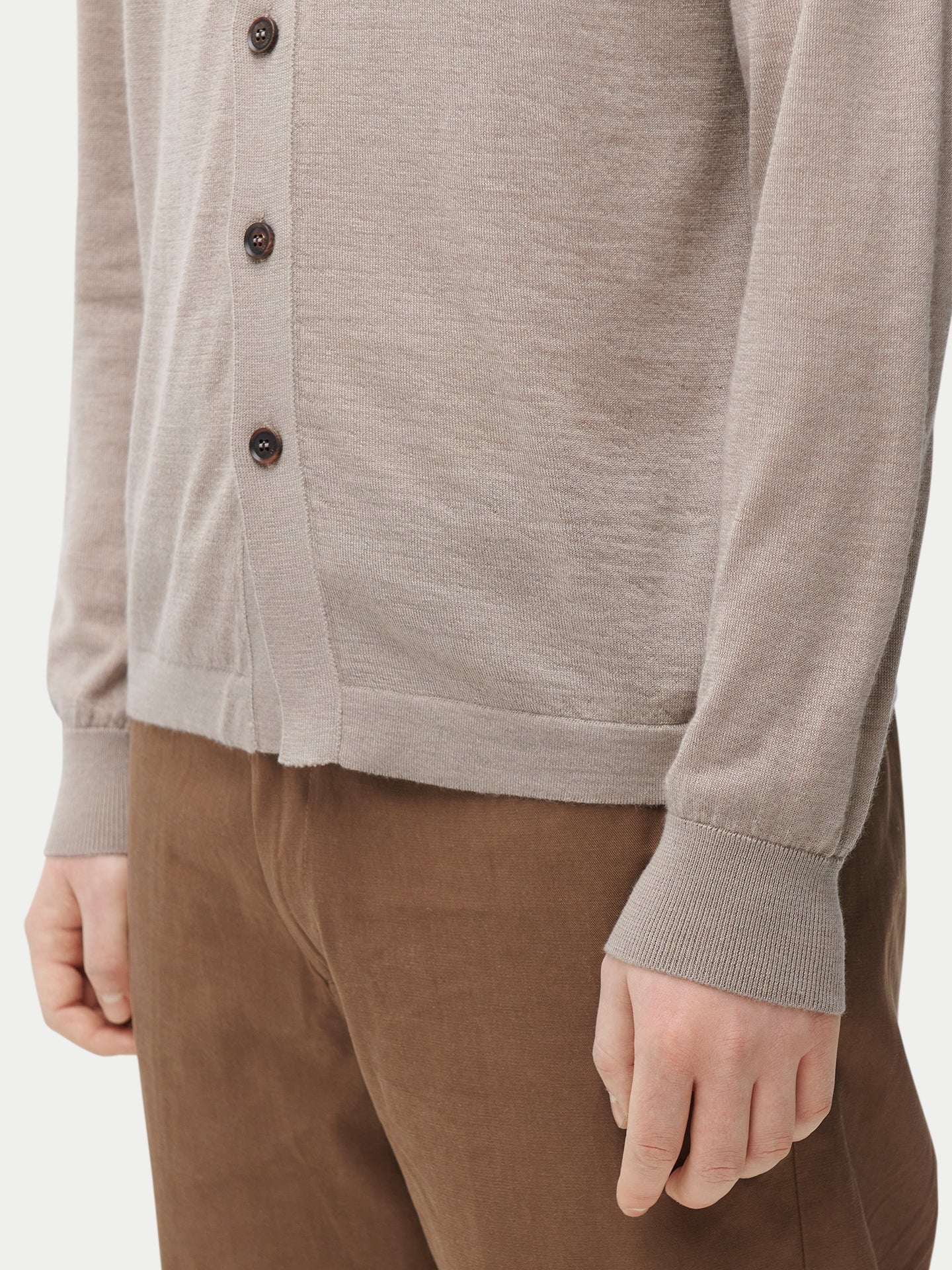 Cashmere Silk Polo-Neck Cardigan