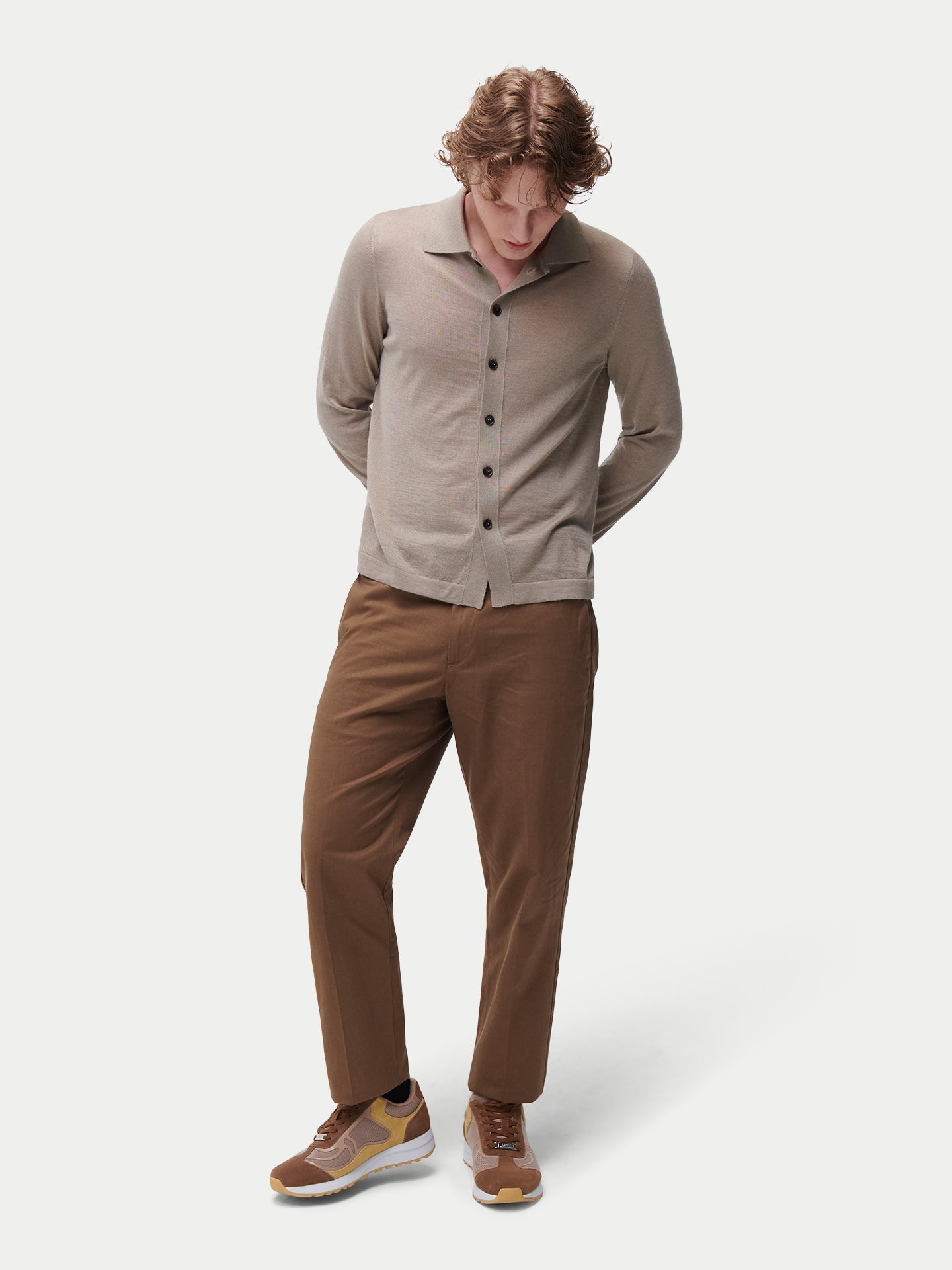 Cashmere Silk Polo-Neck Cardigan