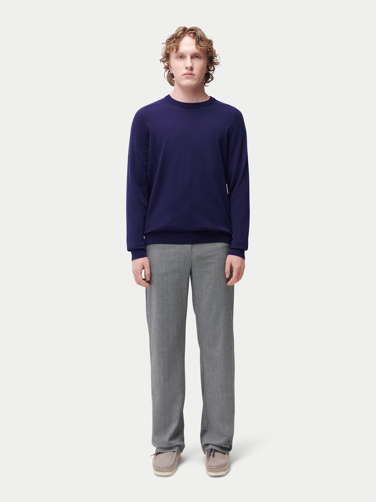 Men's Crewneck Cotton Silk Cashmere Blend Sweater