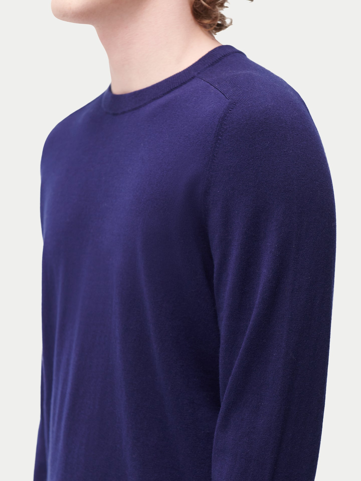 Men's Crewneck Cotton Silk Cashmere Blend Sweater