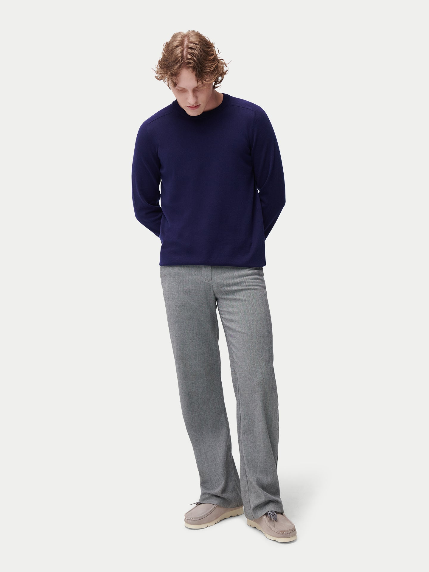 Men's Crewneck Cotton Silk Cashmere Blend Sweater