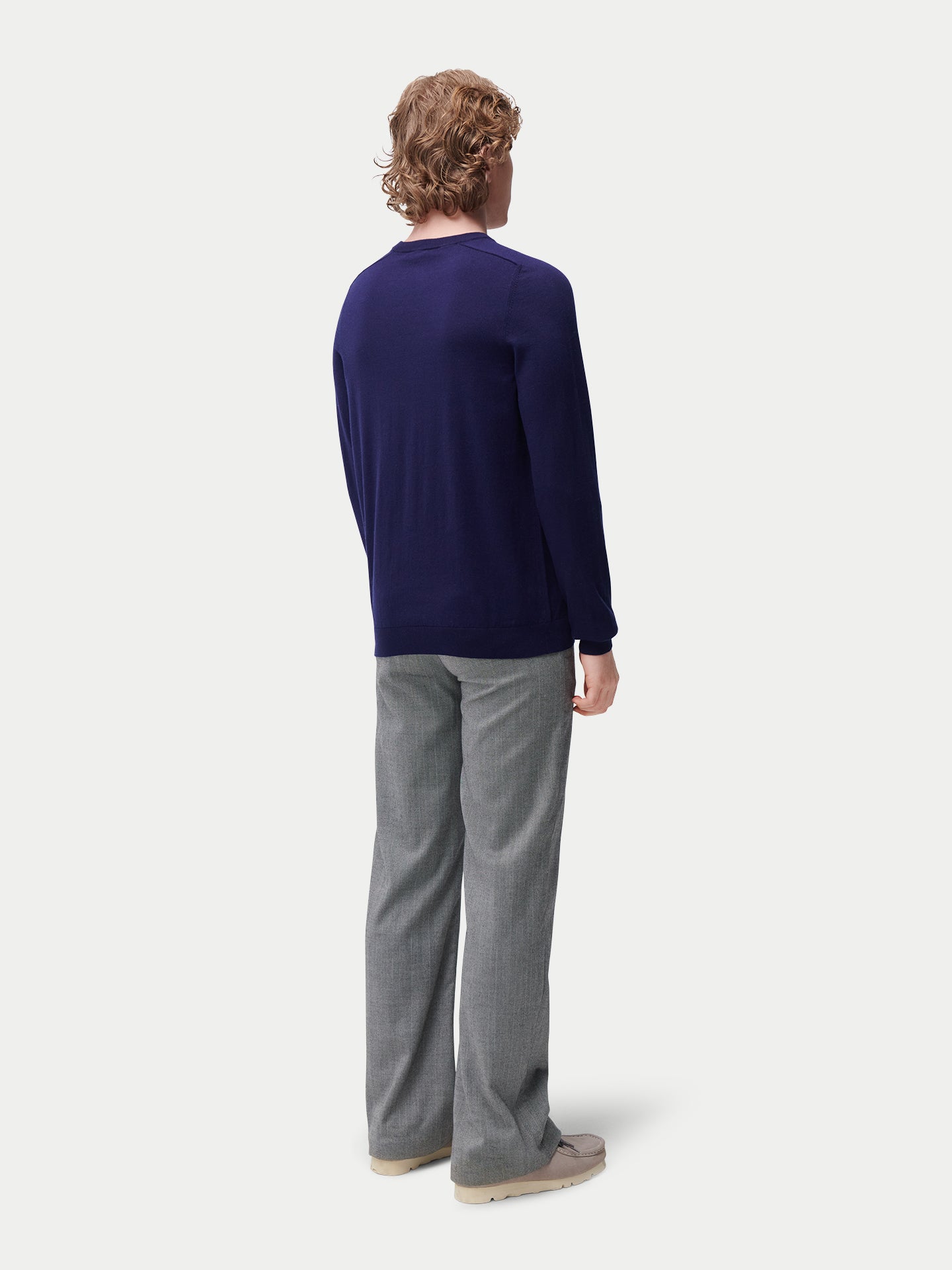 Men's Crewneck Cotton Silk Cashmere Blend Sweater