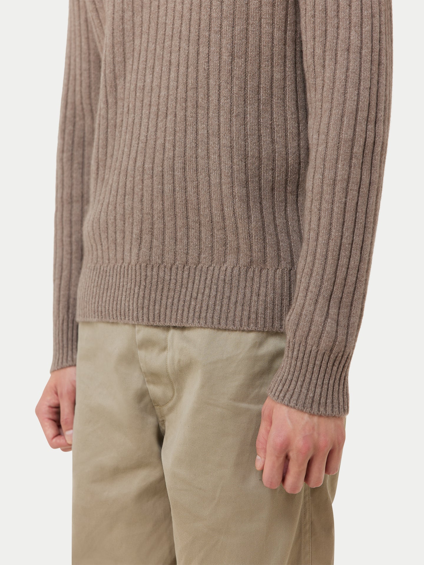 Organic Color Textured Knit Cashmere Sweater